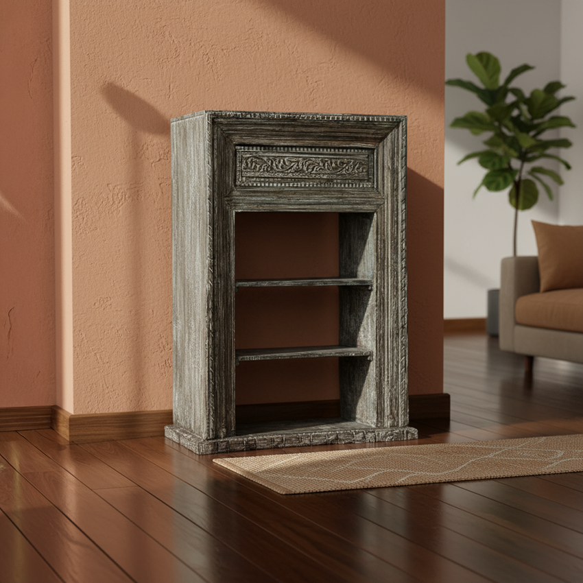 RECLAIMED TEAK BOOK SHELF